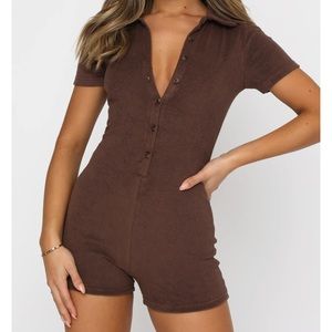 Brown romper from white fox